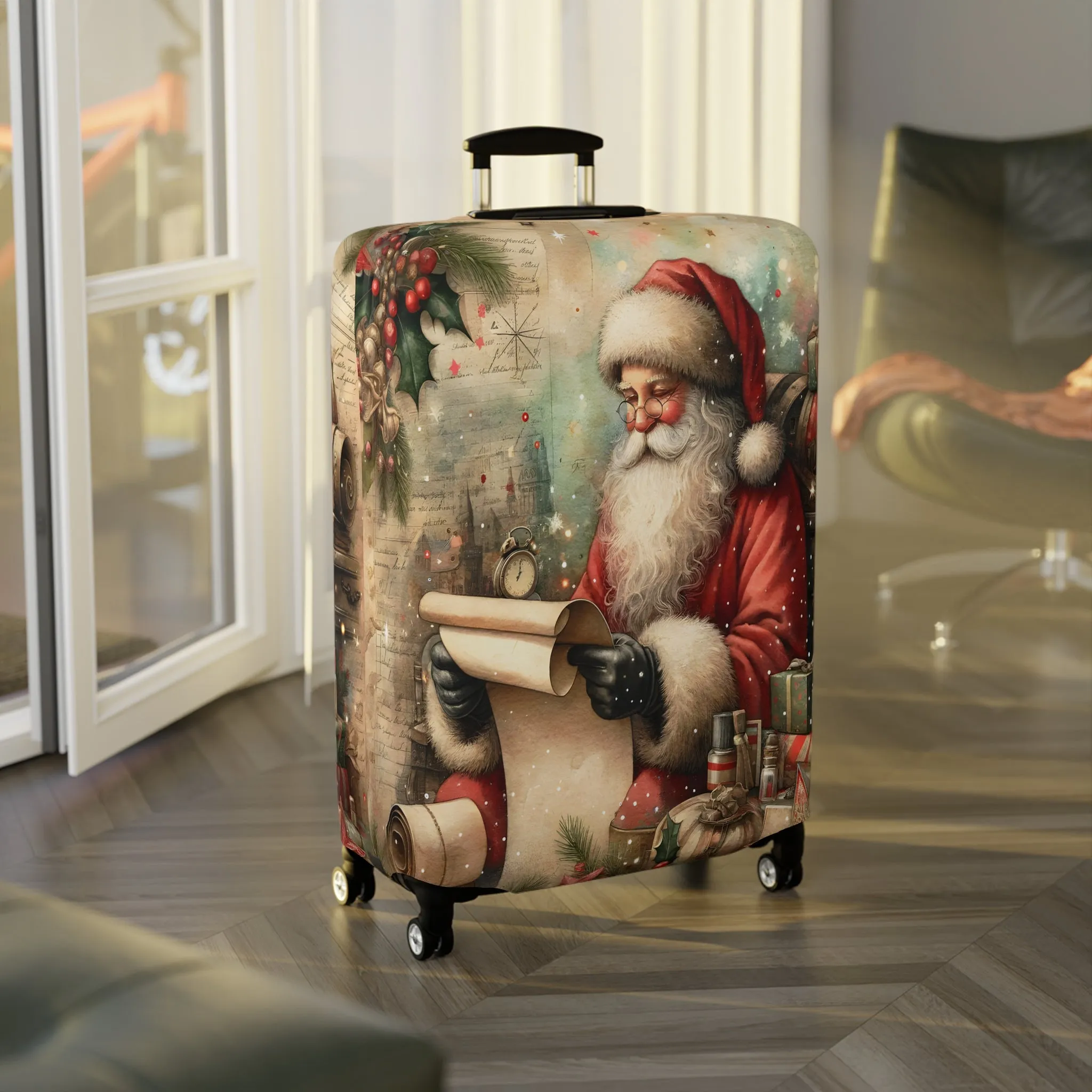 Luggage Cover, Christmas, Vintage Santa, awd-1479