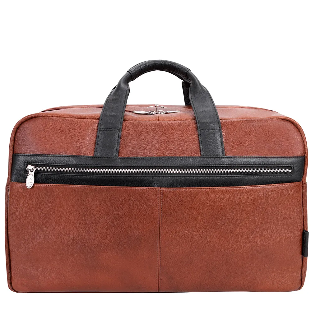 McKlein 21" Leather Two-tone Dual-Compartment Laptop Carry-All Duffel