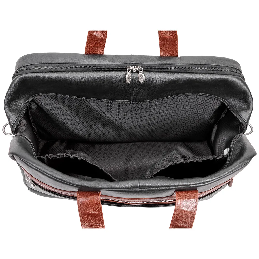 McKlein 21" Leather Two-tone Dual-Compartment Laptop Carry-All Duffel