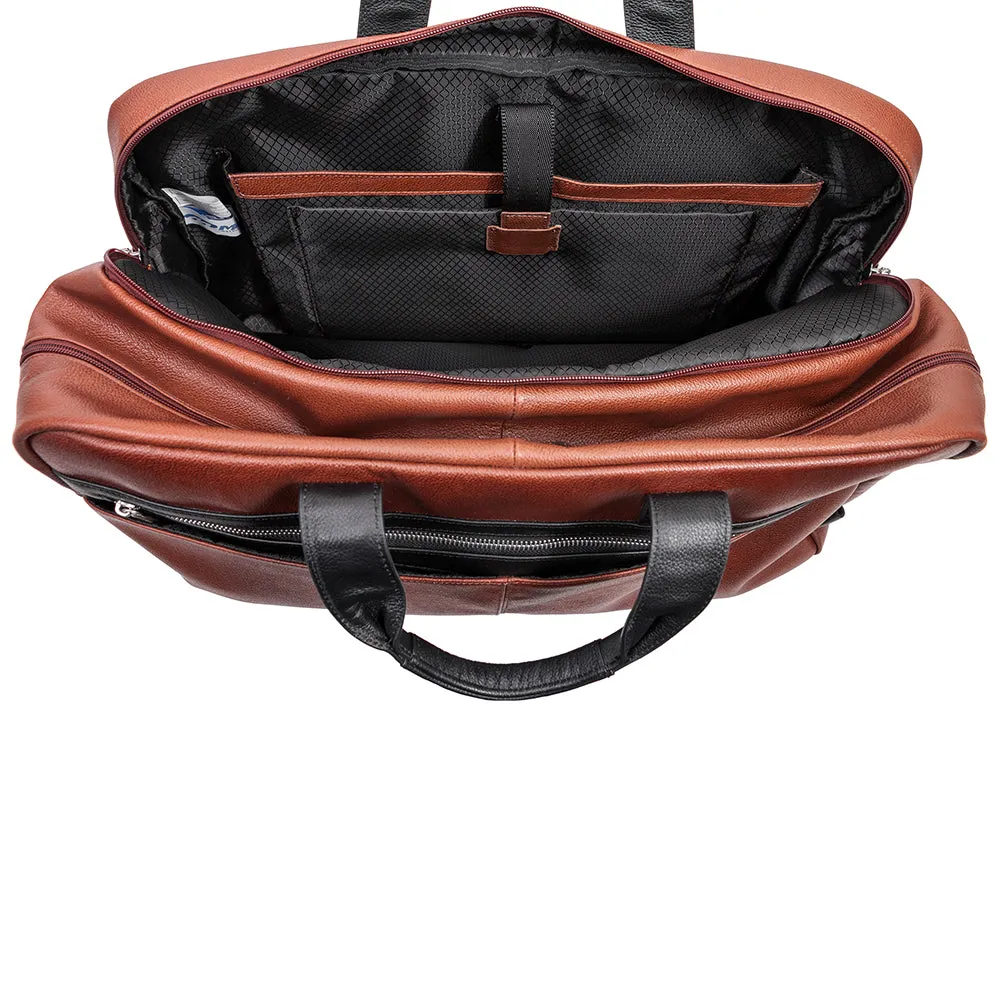 McKlein 21" Leather Two-tone Dual-Compartment Laptop Carry-All Duffel