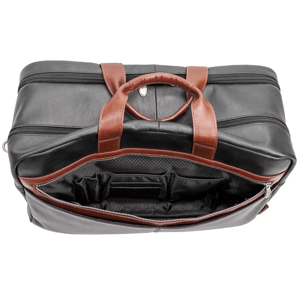 McKlein 21" Leather Two-tone Dual-Compartment Laptop Carry-All Duffel