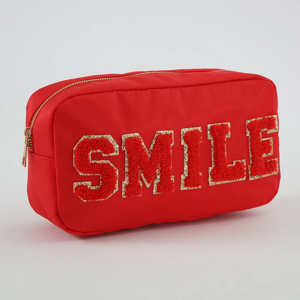 Medium Nylon Zippered Cosmetic Bag - Assorted Colors