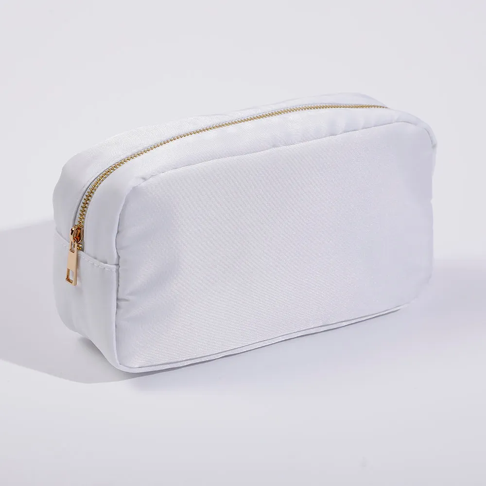 Medium Nylon Zippered Cosmetic Bag - Assorted Colors