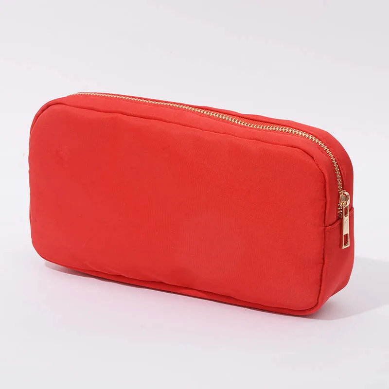 Medium Nylon Zippered Cosmetic Bag - Assorted Colors