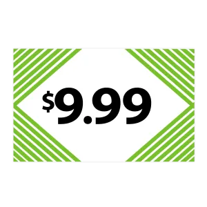 Merchandising Fixture - $9.99 Retail Tag 25 Per Pack 978450