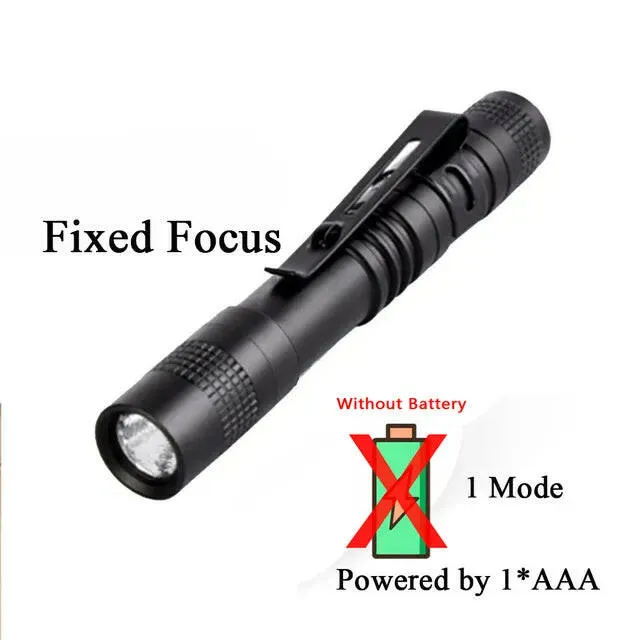 Min LED Portable Flashlight AAA Dry Battery With Pen Clip UV Light Pocket Torch Outdoor Waterproof Camping Hiking Flash Light