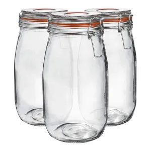 Neo 1.5L Pack of 3 Canisters with Airtight Silicone Seal Lids