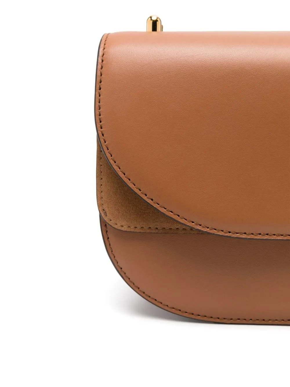 Ochre Brown Calf Leather Shoulder Bag