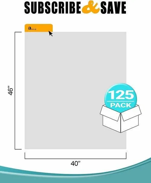 Pack of 125 Heavy Duty Can Liners 40 x 46. Low Density Clear Trash