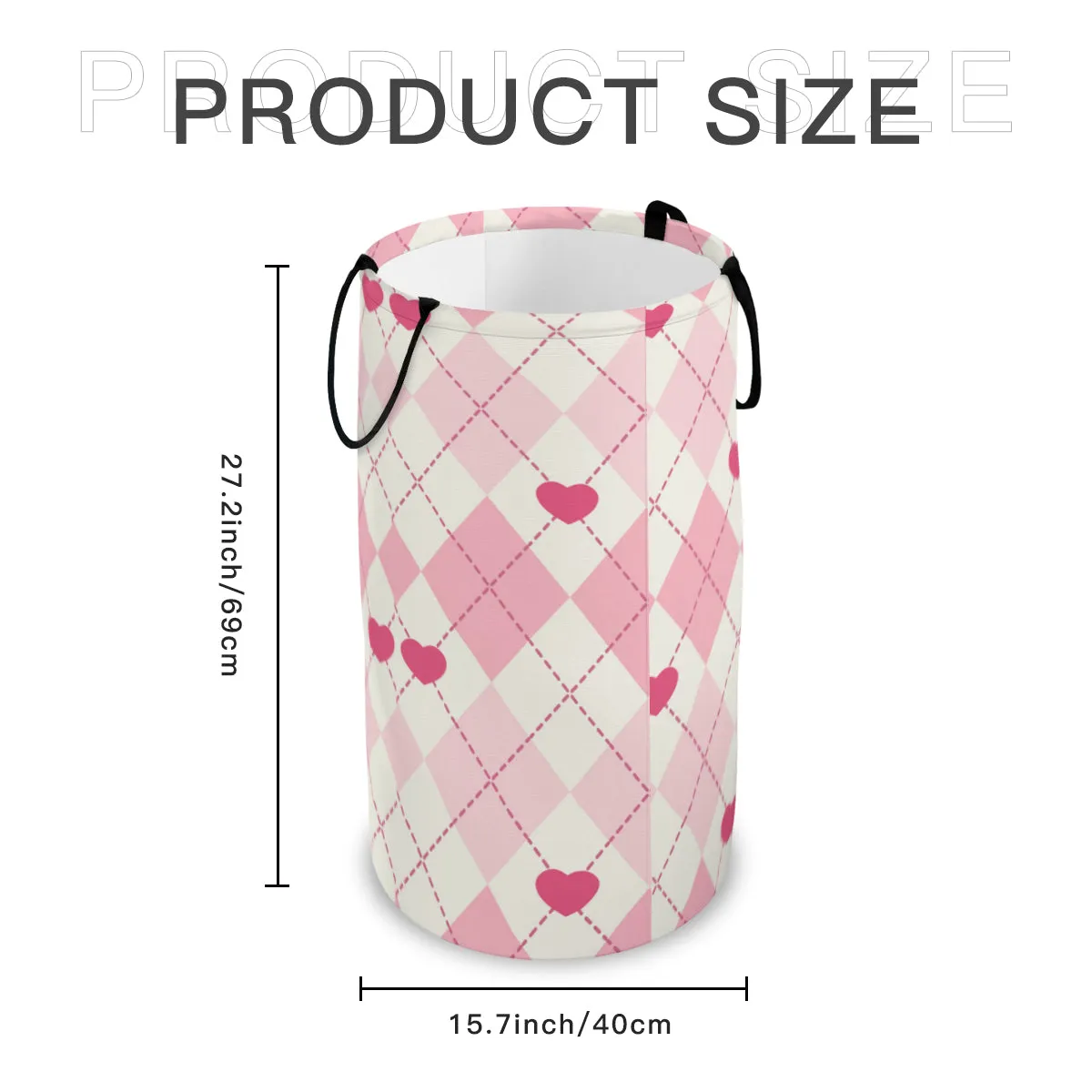 Pink Heart Foldable Basket