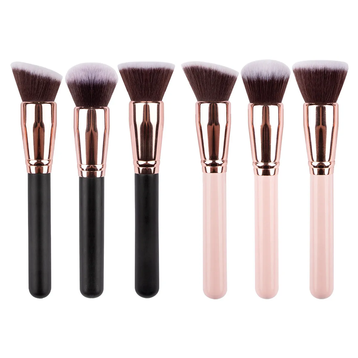 Popular single bb cream makeup brush round head loose powder brush flat head foundation brush oblique head contour brush