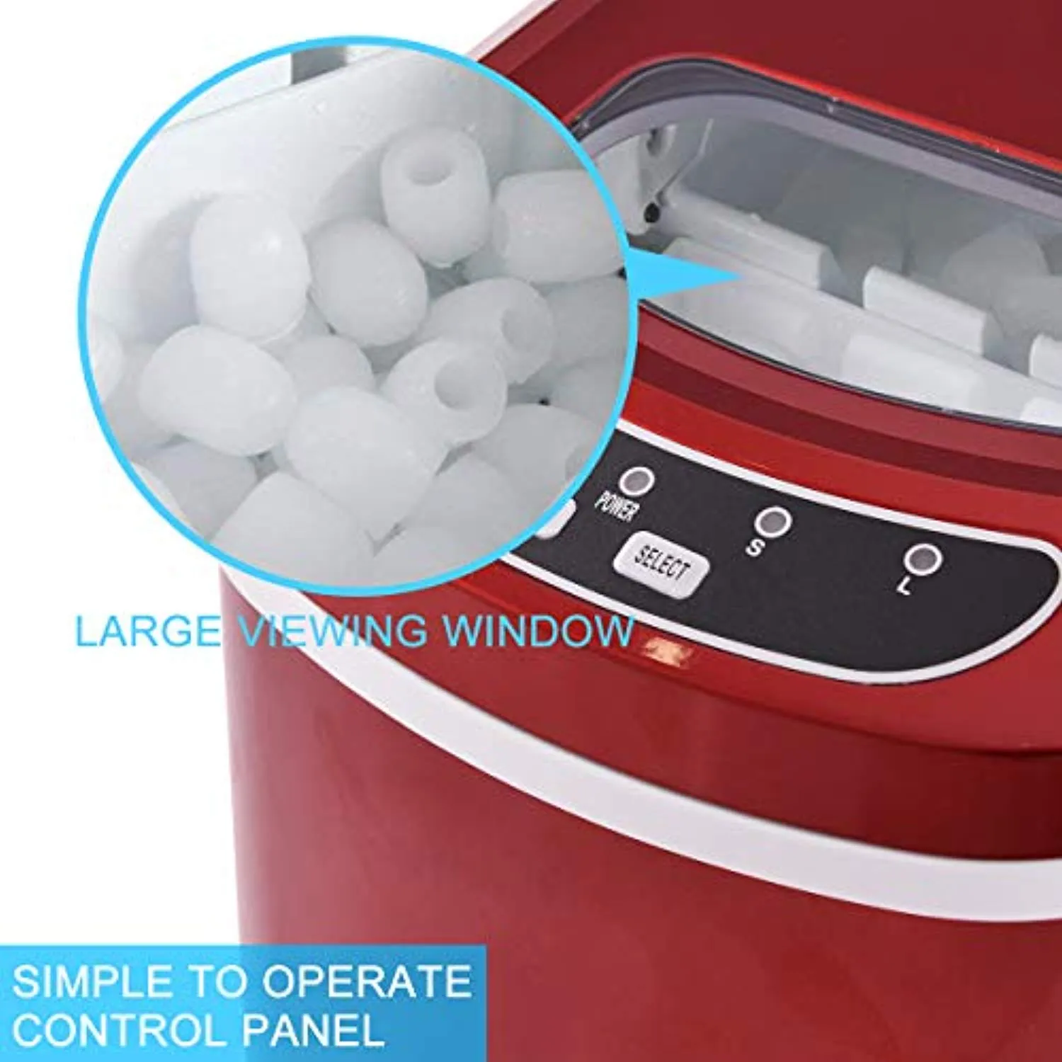 Portable & Compact Ice Maker Machine, Ice Cubes Ready in 6 Mins