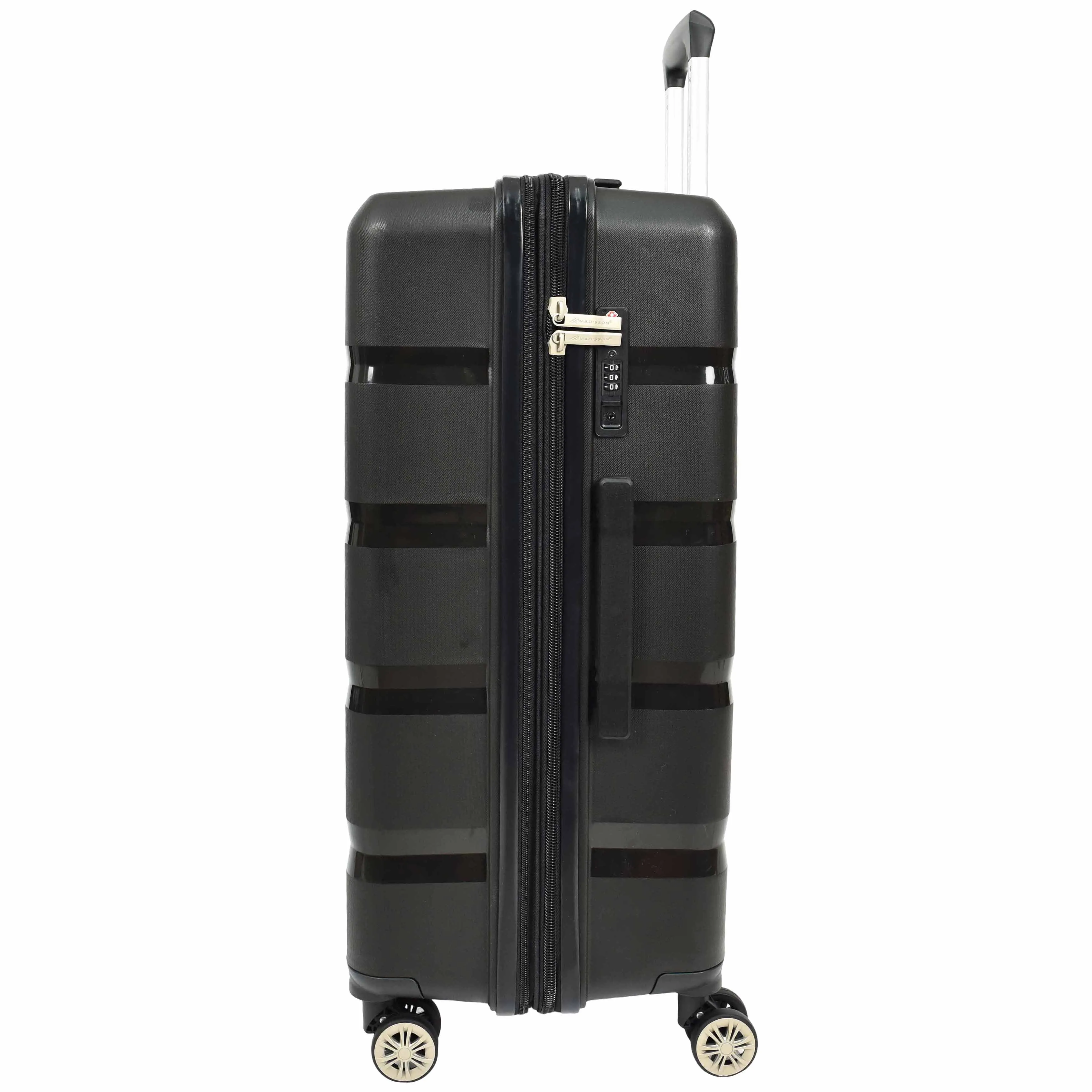 PP Hard Shell Luggage Expandable Four Wheel Suitcases Cygnus Black