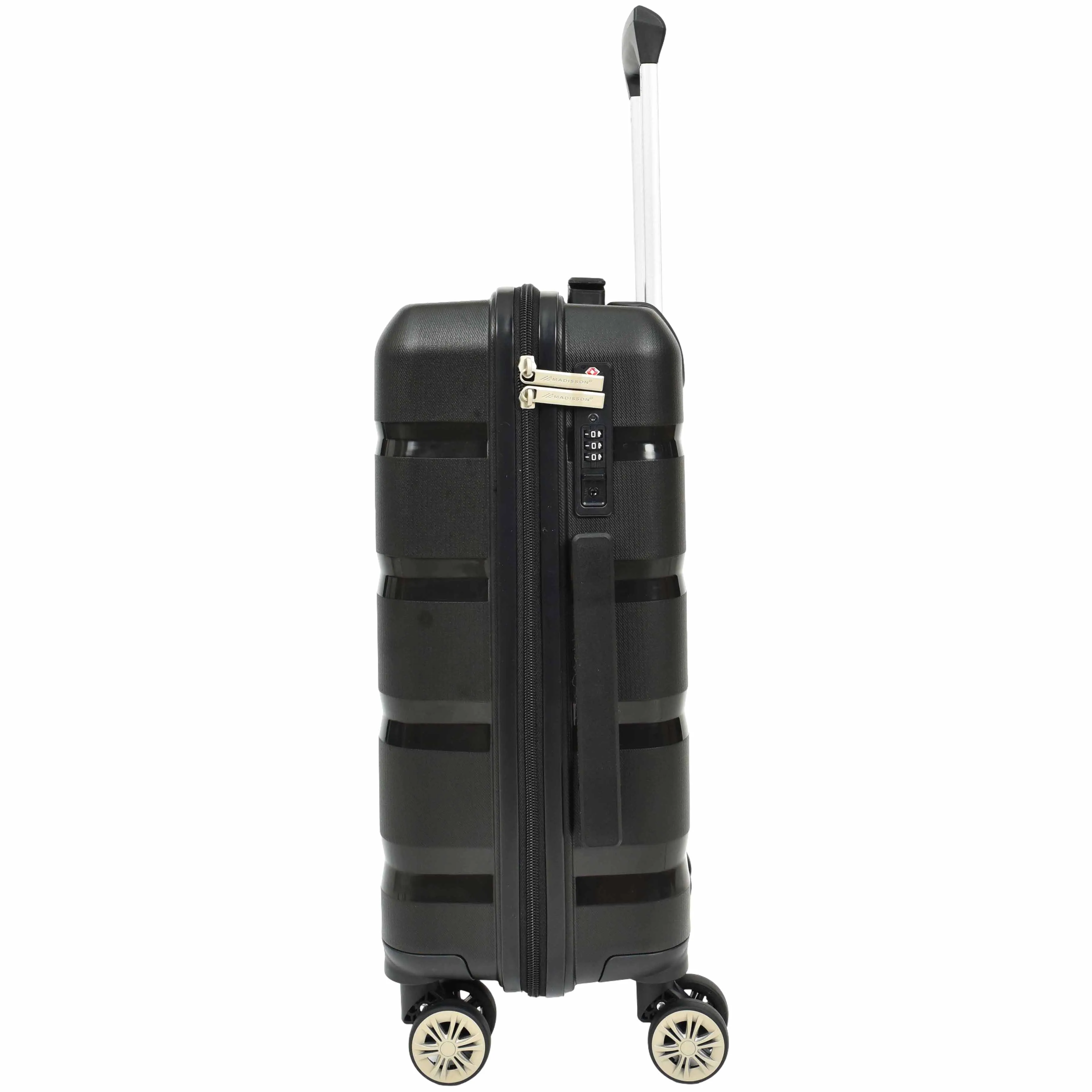 PP Hard Shell Luggage Expandable Four Wheel Suitcases Cygnus Black