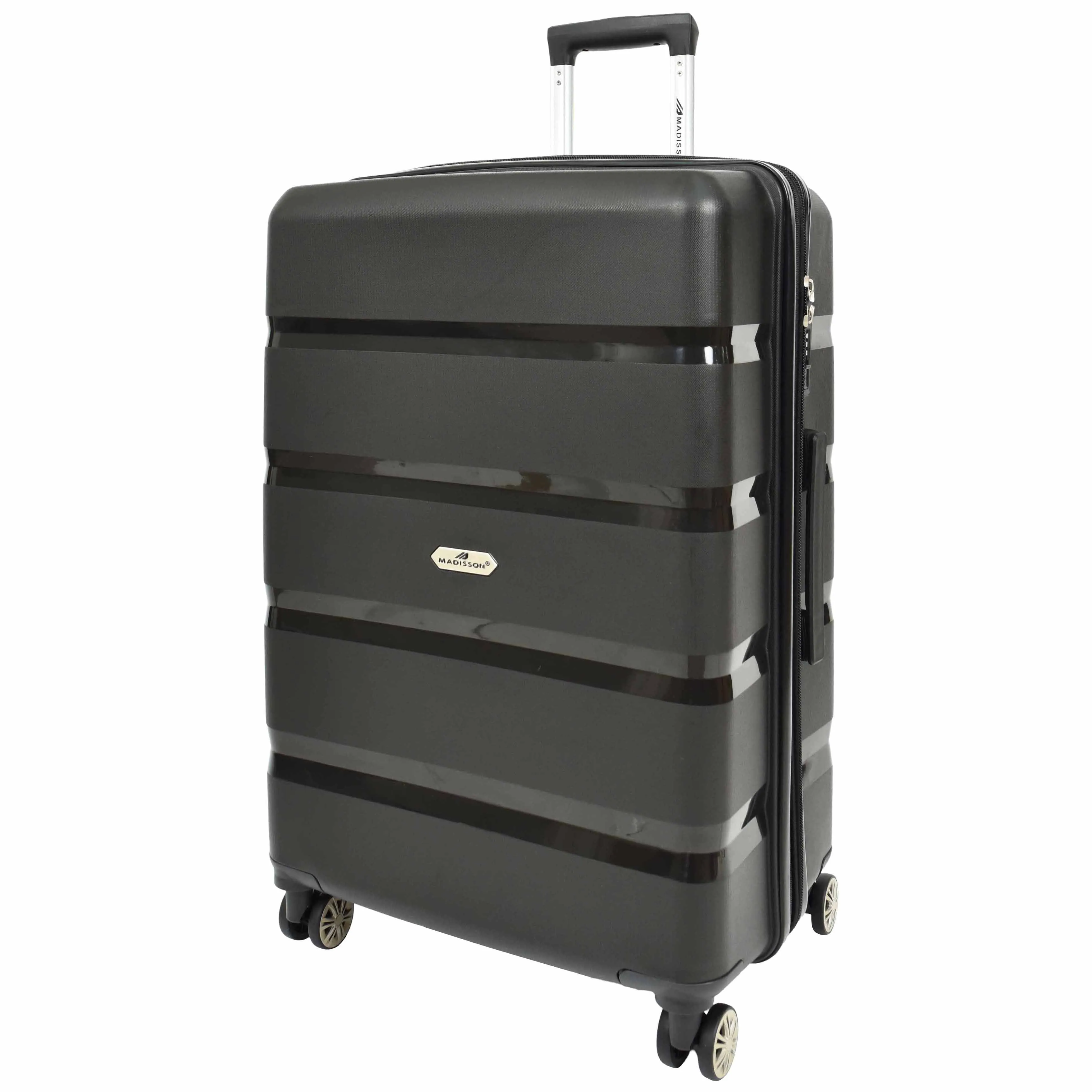 PP Hard Shell Luggage Expandable Four Wheel Suitcases Cygnus Black