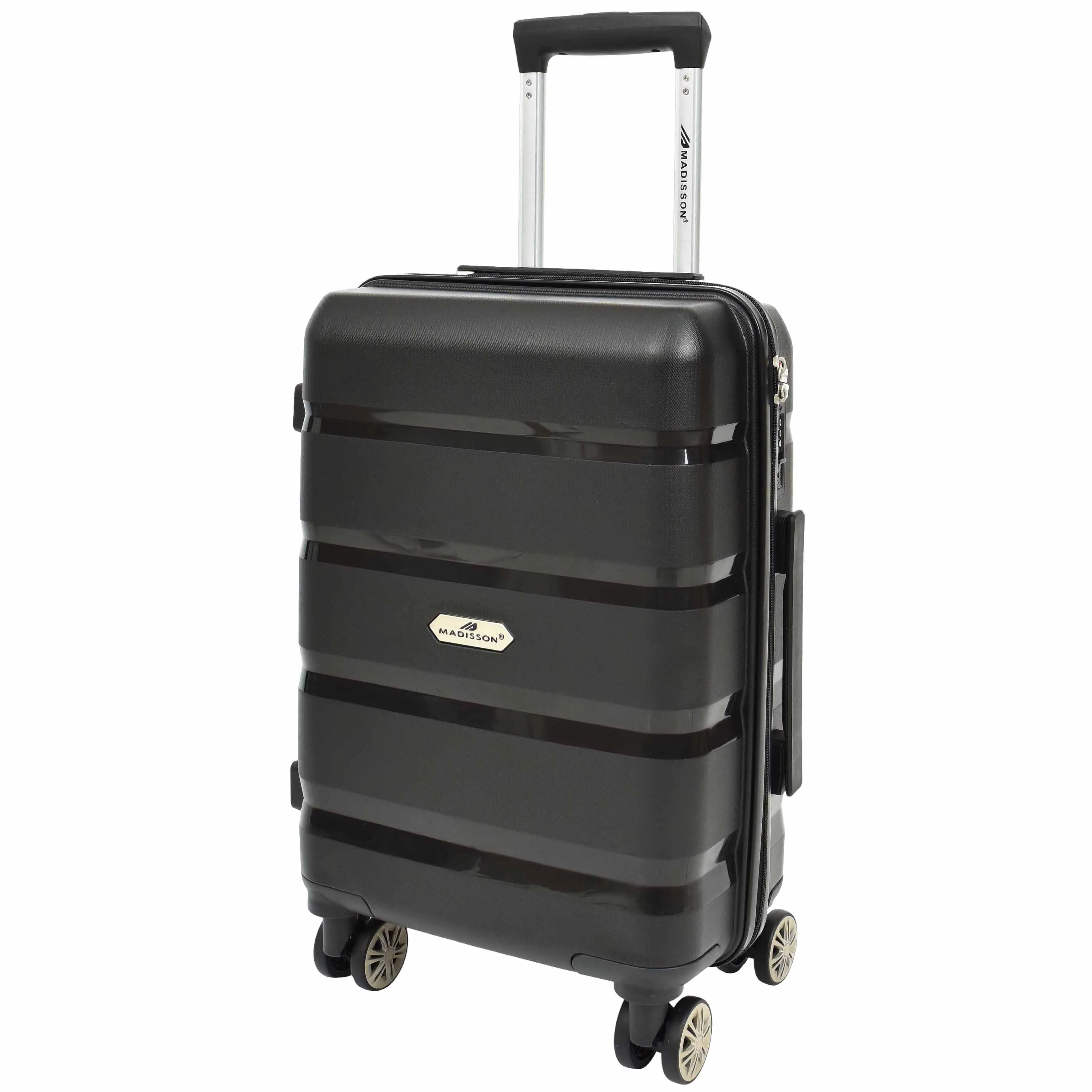 PP Hard Shell Luggage Expandable Four Wheel Suitcases Cygnus Black