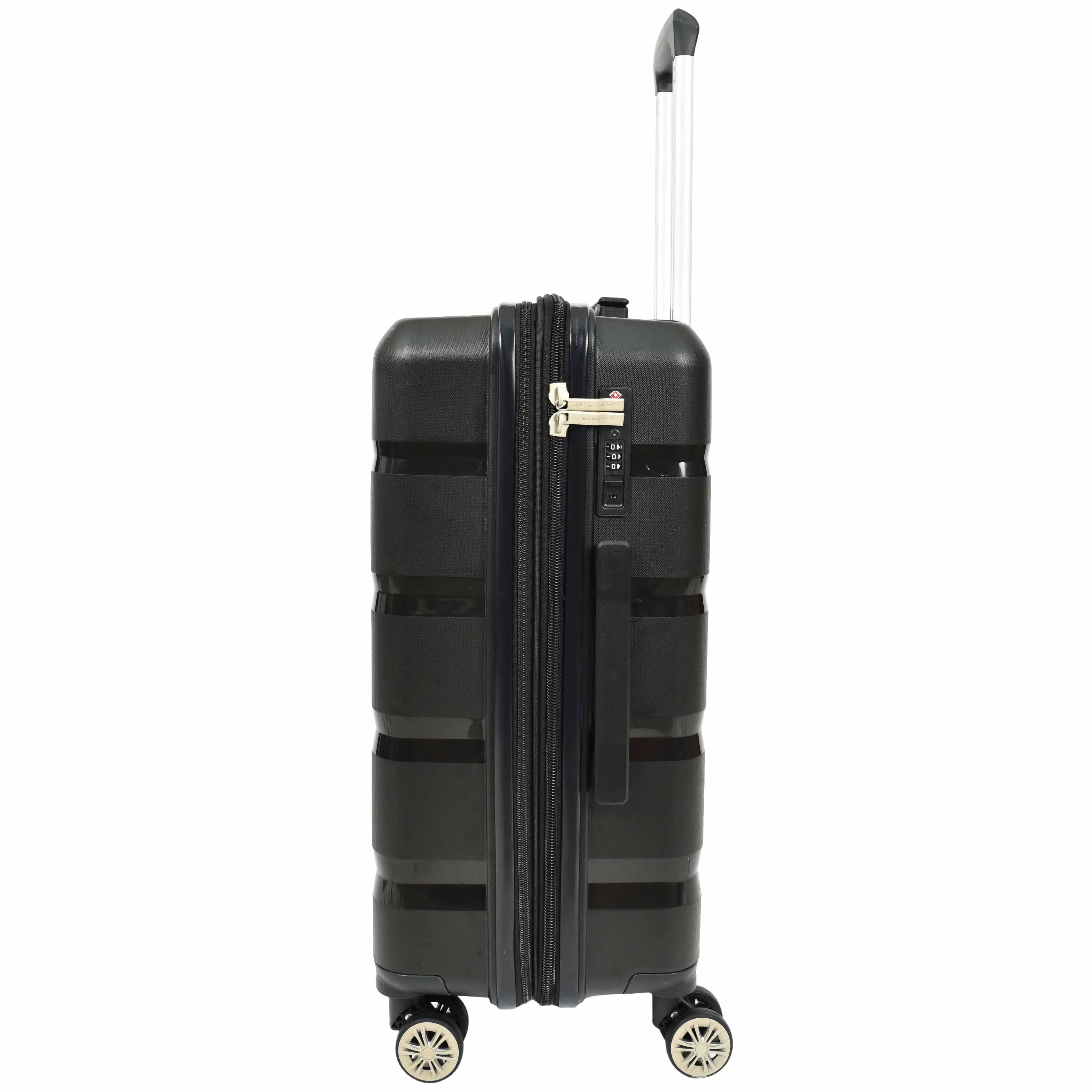 PP Hard Shell Luggage Expandable Four Wheel Suitcases Cygnus Black