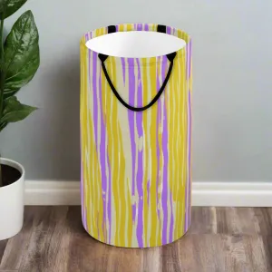 Purple & Yellow Stripe Foldable Basket