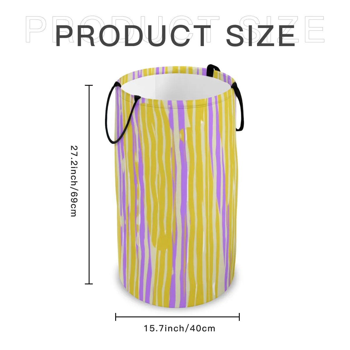 Purple & Yellow Stripe Foldable Basket