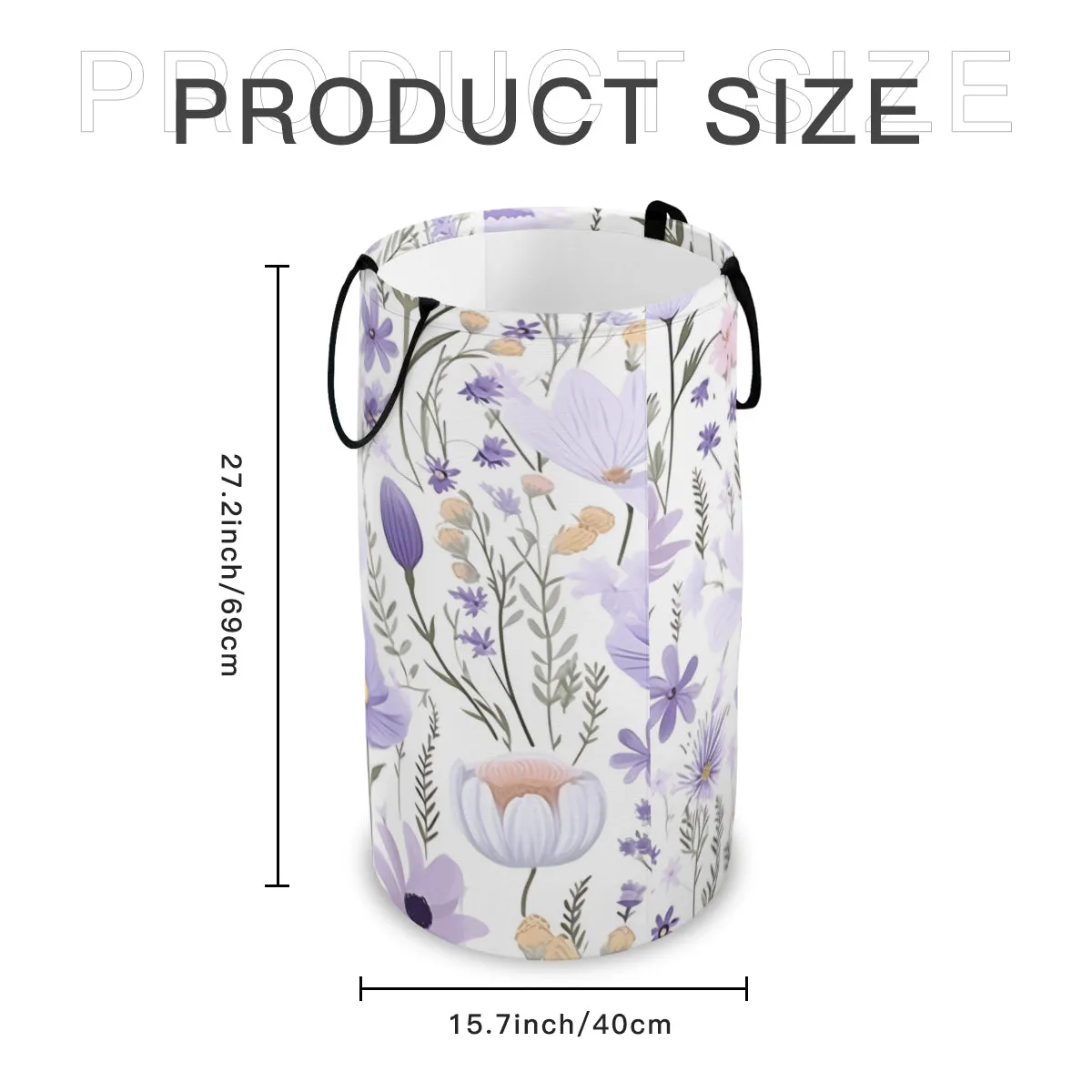 Purple Floral Foldable Laundry Basket