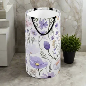 Purple Floral Foldable Laundry Basket