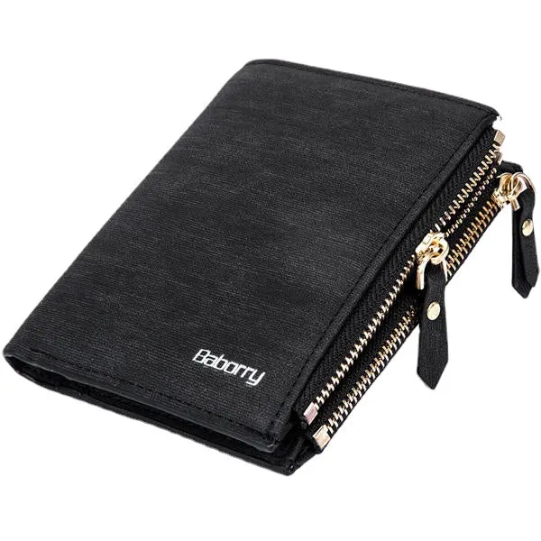 RFID Blocking Secure Wallet Protective Coin Bag Business PU Leather Zipper For Men