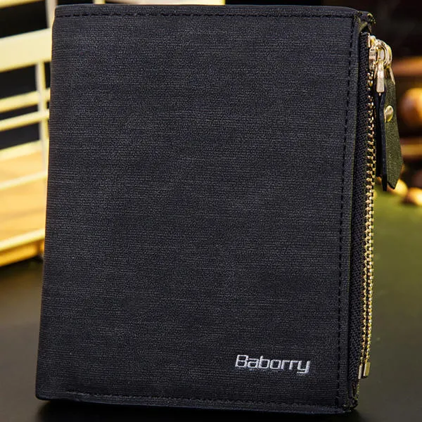 RFID Blocking Secure Wallet Protective Coin Bag Business PU Leather Zipper For Men