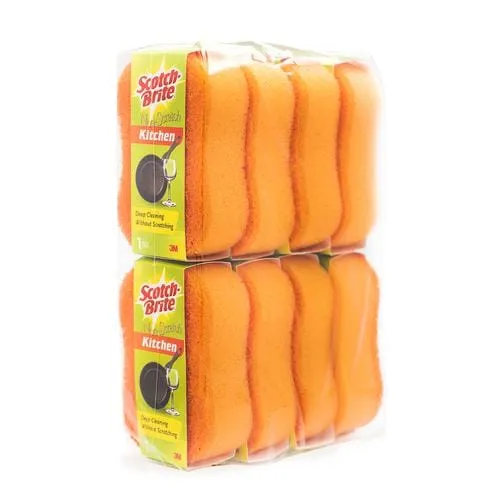 Scotch Brite Non Scratch Sponge 8 Units Clean without scratching. Safe for non-stick cookware, counters & cooktops, tubs & showers and dishes -375548