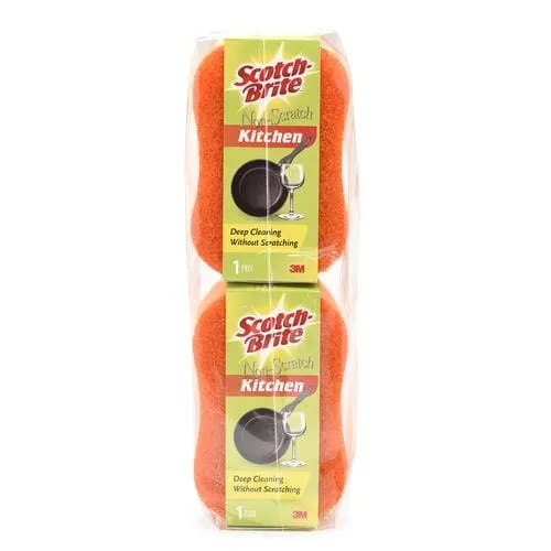 Scotch Brite Non Scratch Sponge 8 Units Clean without scratching. Safe for non-stick cookware, counters & cooktops, tubs & showers and dishes -375548