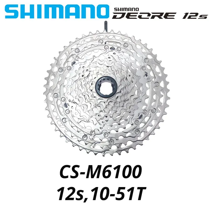 SHIMANO Deore M6100 Cassette 12 Speed Mountain Bike Flywheel 12V Variable 12Speed Flying 12S 10-51T M6100 Micro Spline Cassette