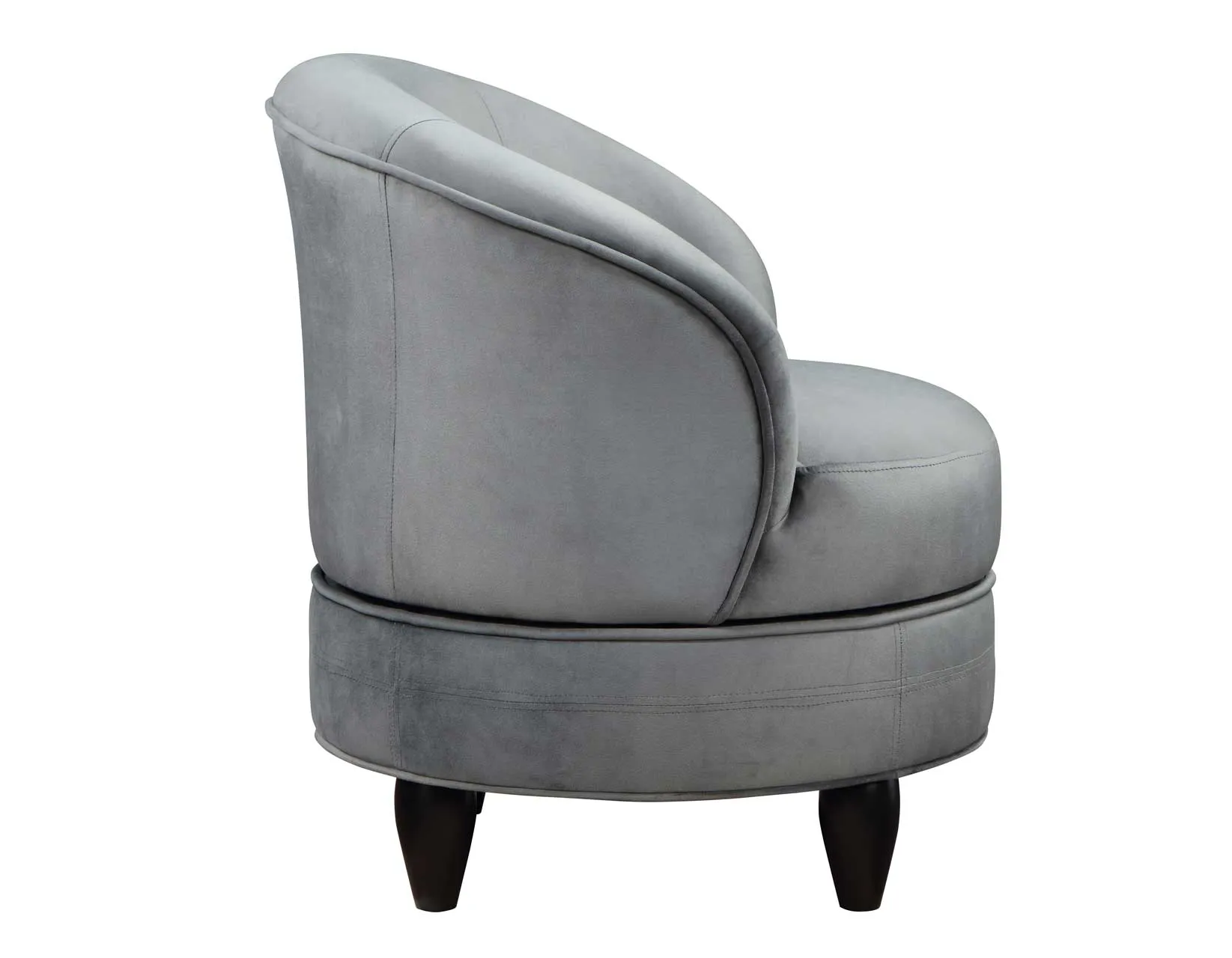 Sophia Swivel Accent Chair, Gray Velvet