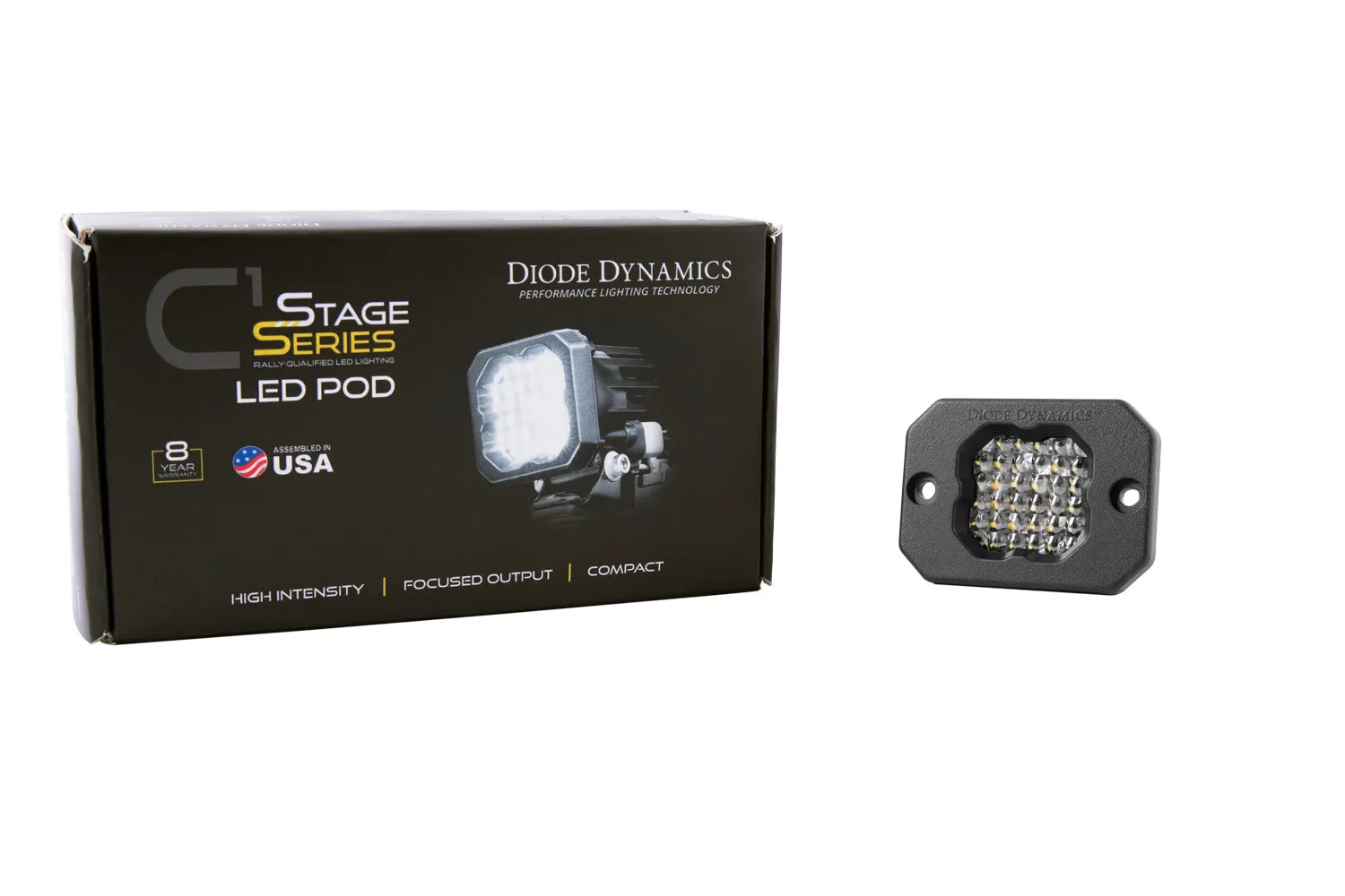 Stage Series C1R White Flood Flush Mount LED Pod (one) Diode Dynamics