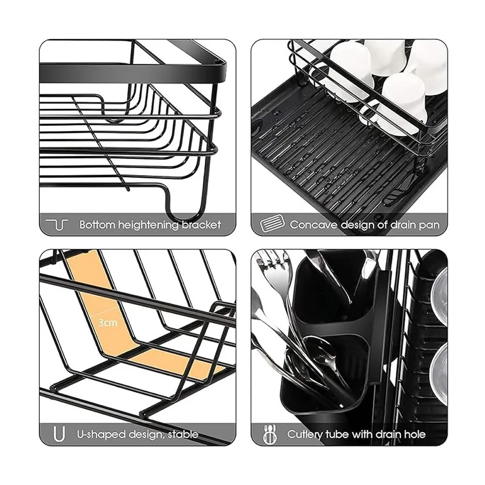 Stainless Steel Double Rows Utensils Drying Rack