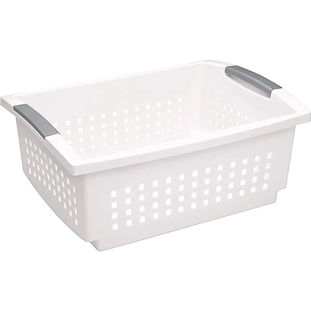 Sterilite Large Stackable Storage Basket White