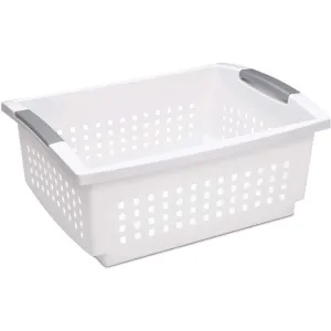 Sterilite Large Stackable Storage Basket White