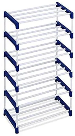 Stronger Multipurpose Metal, Plastic Rack Organizer for Shoe/Clothes/Books - (Need to Be Assemble - DIY) Rust-Proof - Shelve Size CM (L-52/W-30/H-120)(6 Shelf)