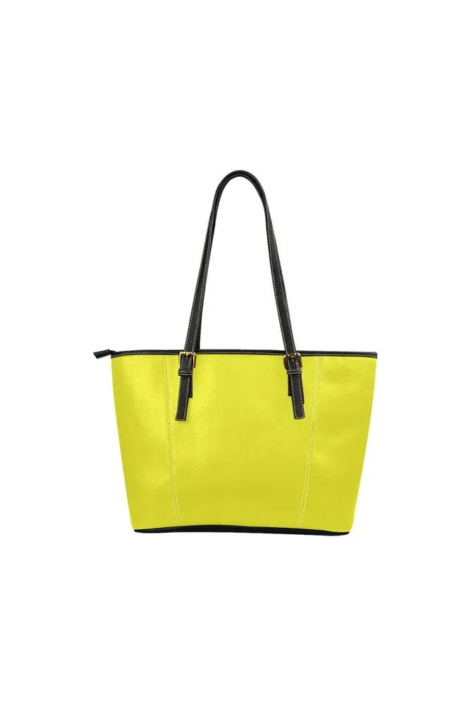 Sunrise Yellow Leather Tote Bag/Small