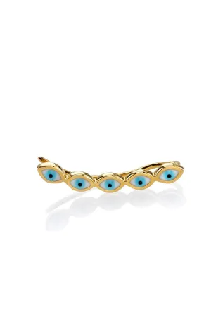 Sydney Evan Enamel Evil Eye Wire (Right) - Yellow Gold