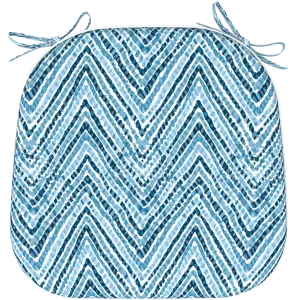 Tahiti Acapulco Blue Rounded Chair Pad - 40x42x5cm