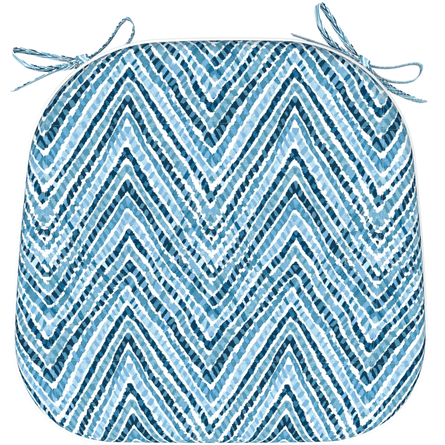 Tahiti Acapulco Blue Rounded Chair Pad - 40x42x5cm