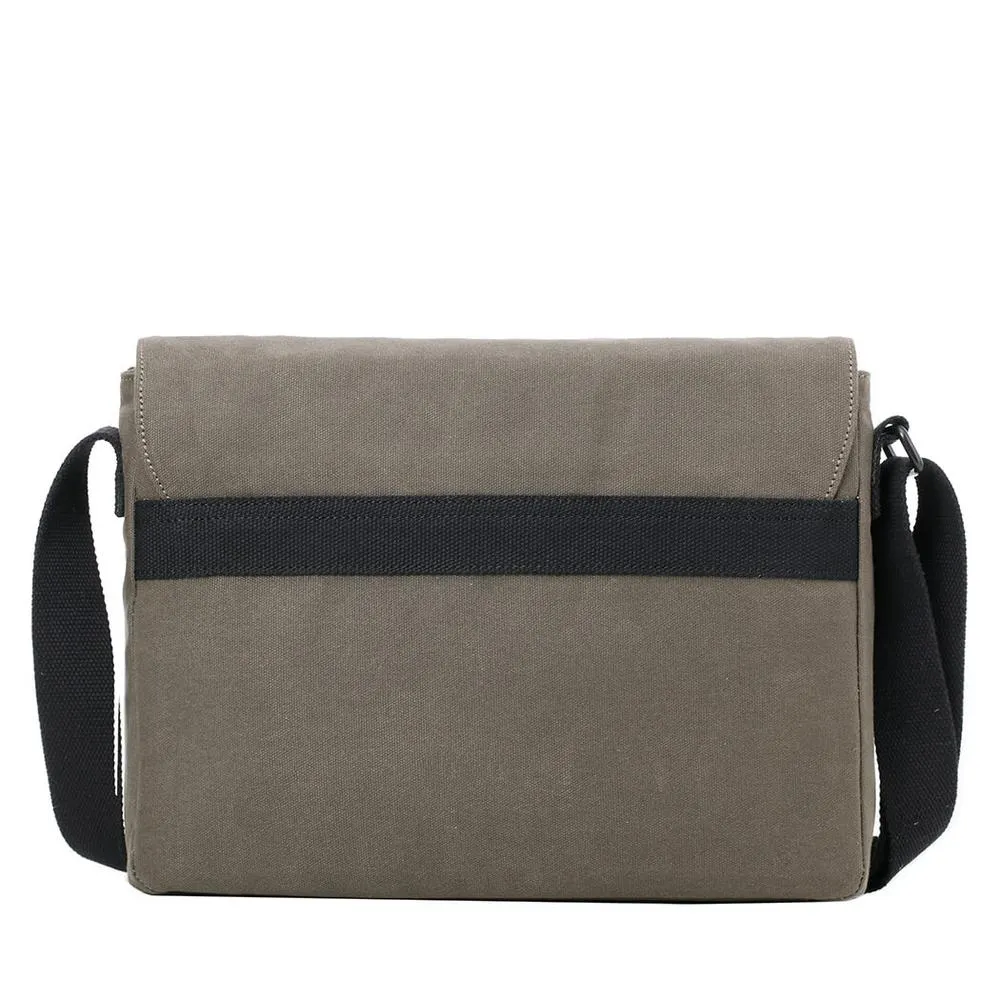 Troop London Canvas Laptop Messenger Bag Olive