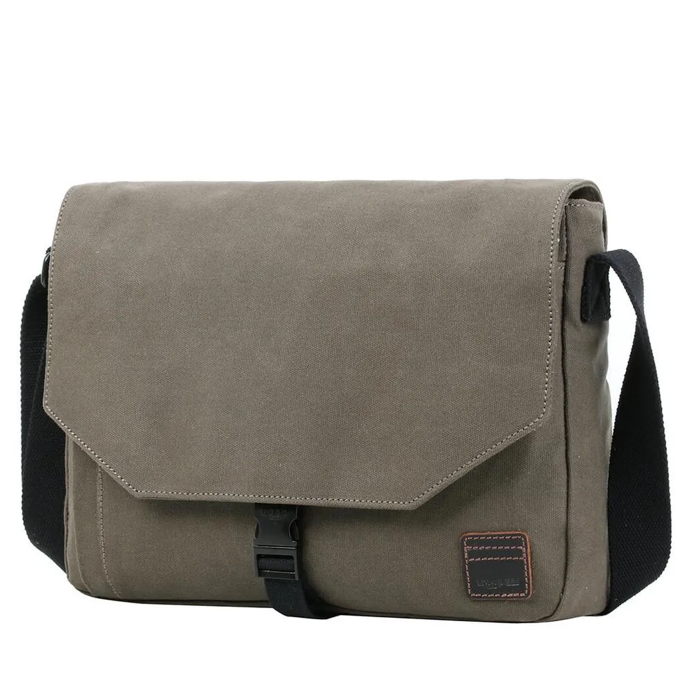 Troop London Canvas Laptop Messenger Bag Olive