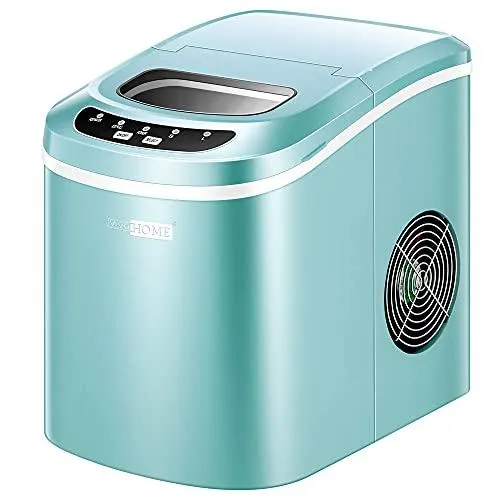 VIVOHOME Electric Portable Compact Countertop Automatic Ice Cube Maker Machine 26lbs/day Light Green