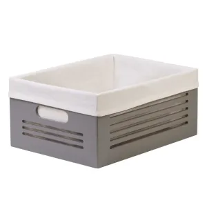 Wooden Gray Storage Bins - Large