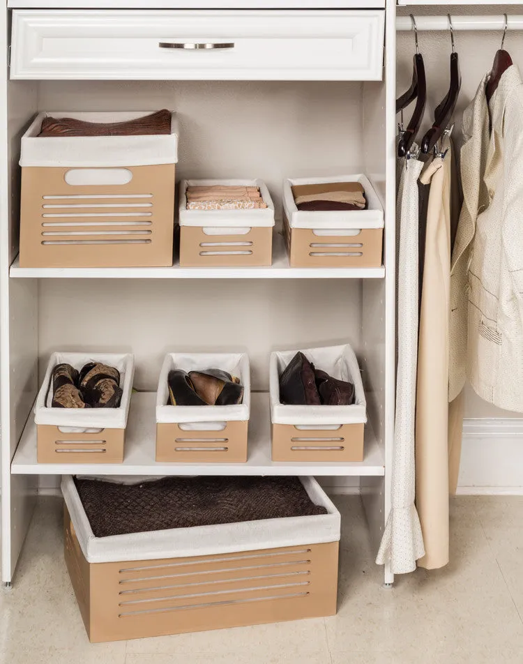 Wooden Tan Storage Bins - Medium