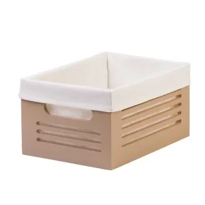 Wooden Tan Storage Bins - Small