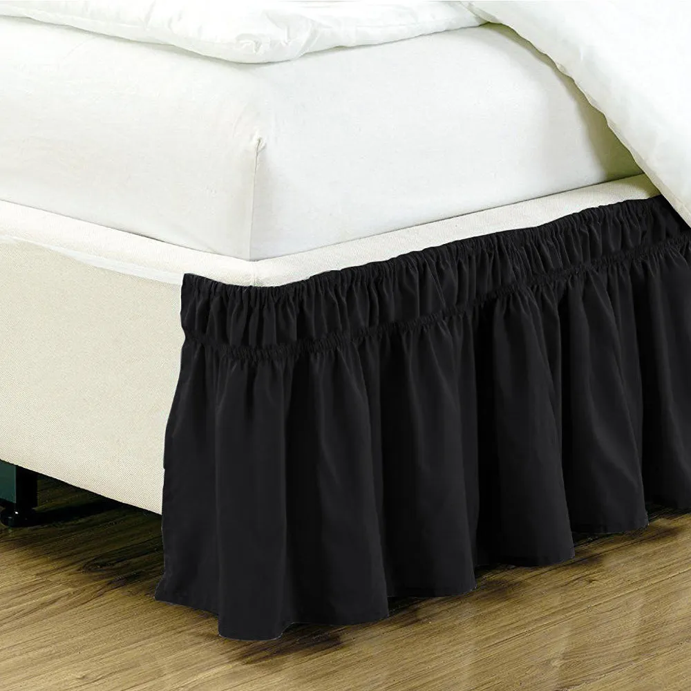 Wrap Around Bed Skirt 15" Elastic Dust Ruffle