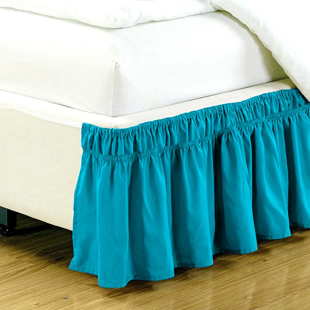 Wrap Around Bed Skirt 15" Elastic Dust Ruffle