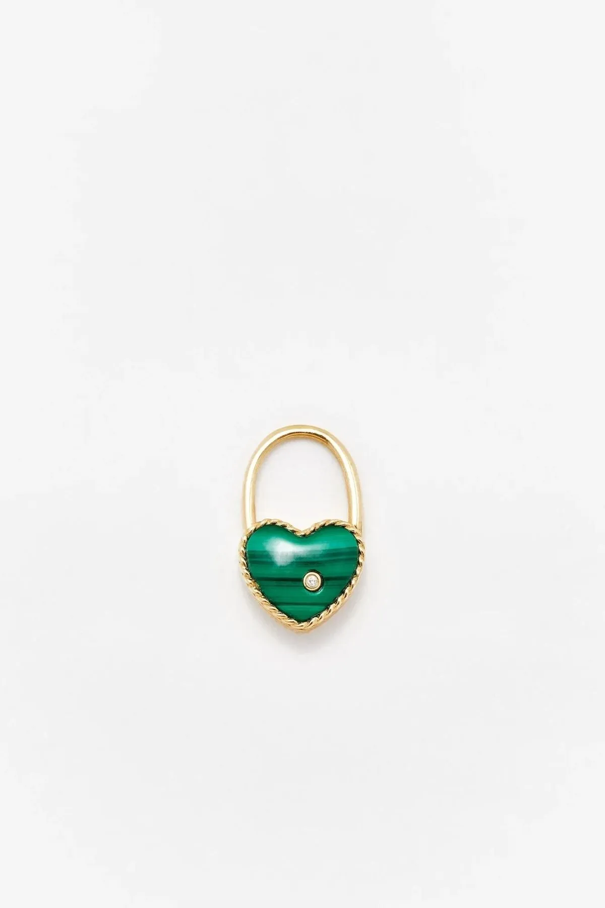 Yvonne Léon Cadenas Heart Malachite Necklace - Yellow Gold